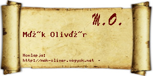 Mák Olivér névjegykártya