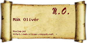 Mák Olivér névjegykártya